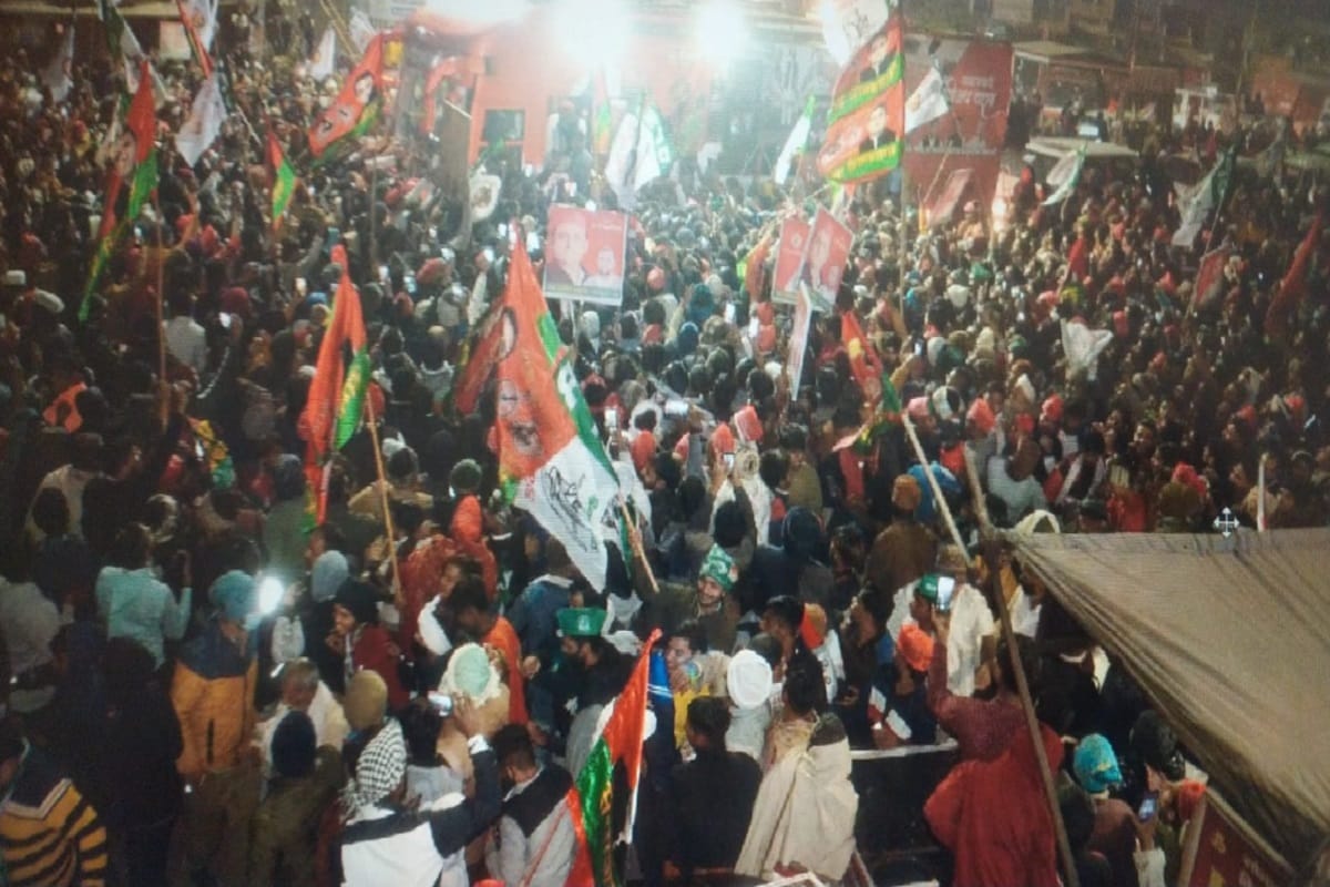UP Election 2022: Akhilesh Yadav and Chaudhary Jayant Singh were welcomed on many places in Baghpat and see photos