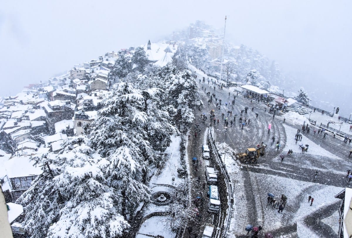 Snowfall in Shimla: Seeing the Snowflakes falling from the sky the excited tourists , see beautiful pictures