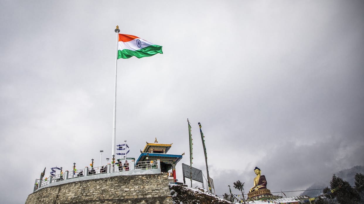 Arunachal Pradesh CM Pema Khandu hoisted a 104 ft tall monumental National Flag in Tawang