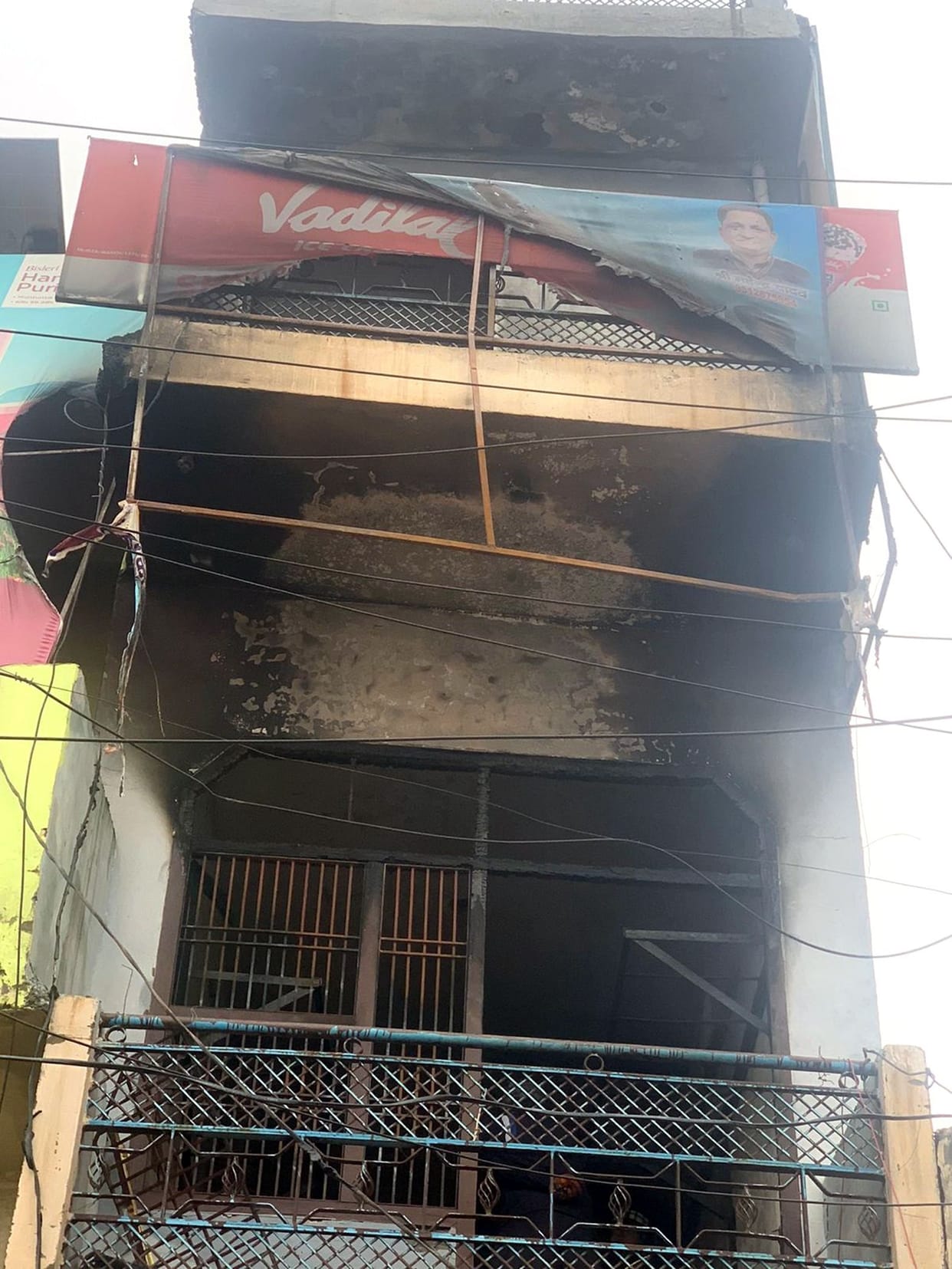 Fire in shop due to short circuit