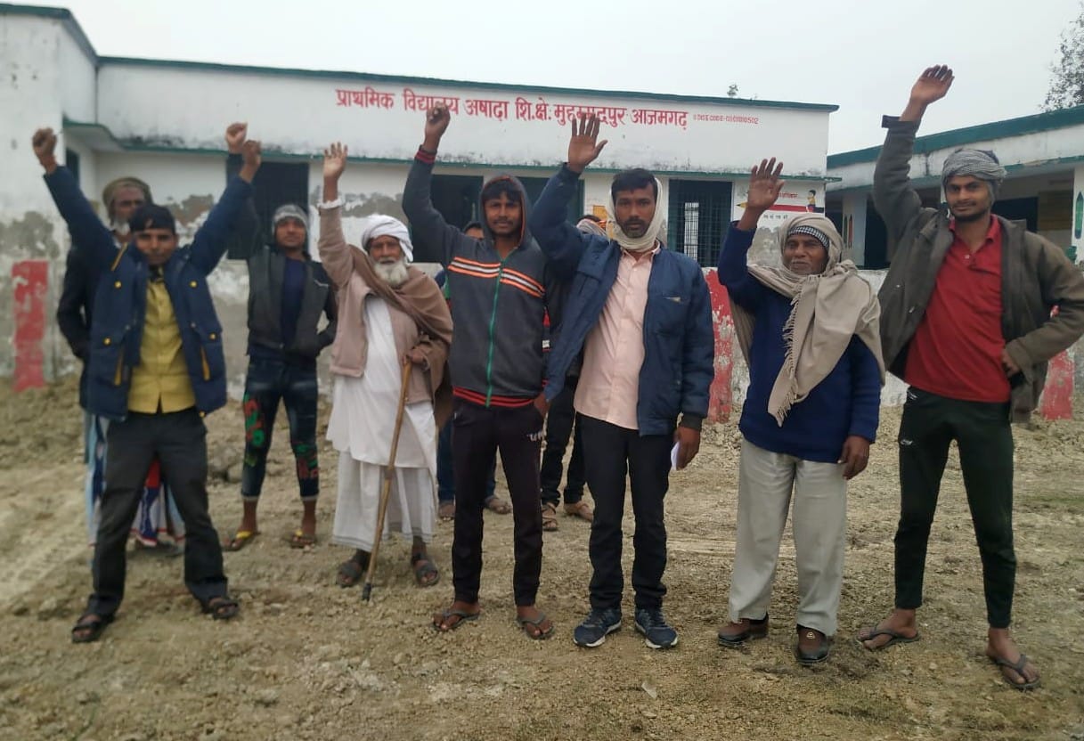 Villagers demonstrated for electricity at the polling station