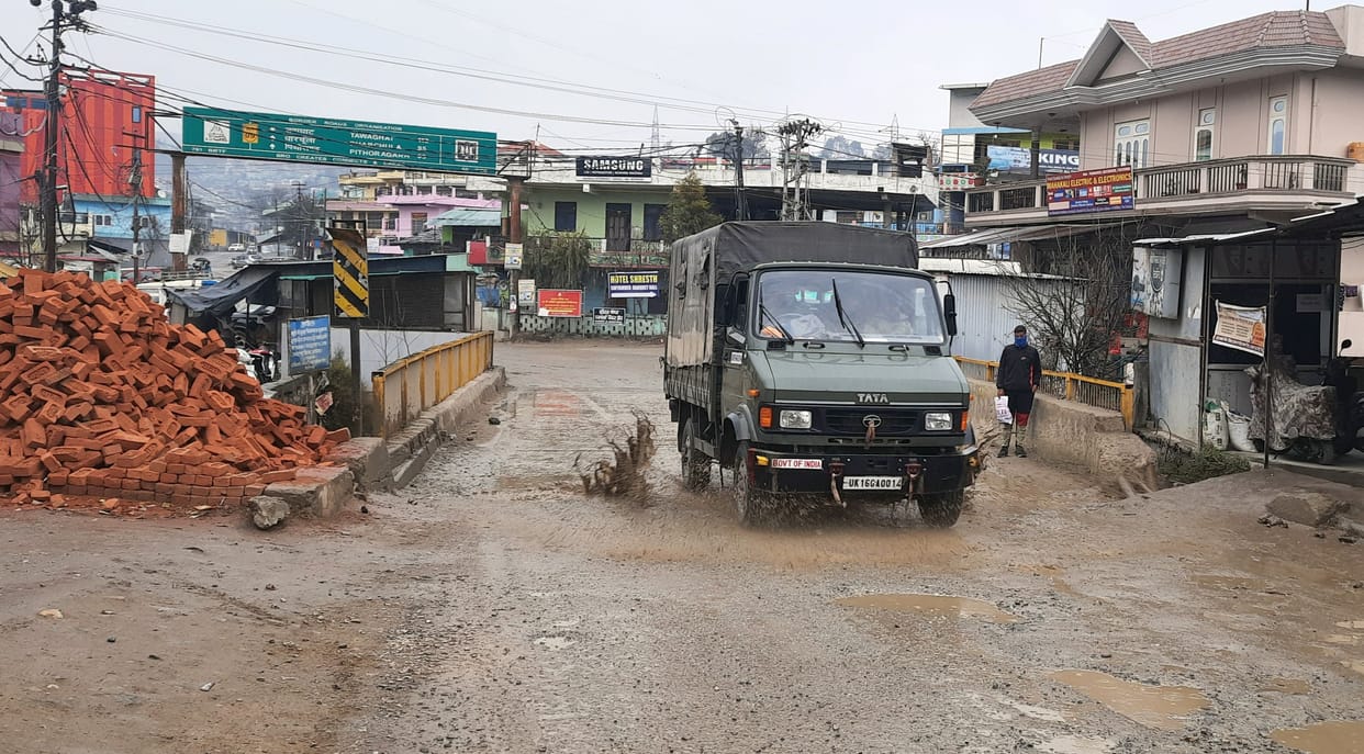 Hole on Road of Pithauragarh