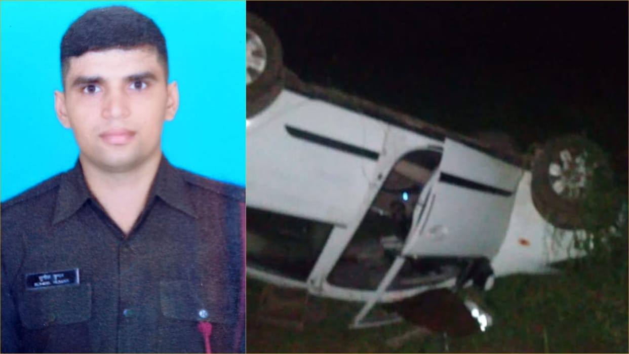 Army jawan dies after car overturned in road potholes in Jhajjar of Haryana