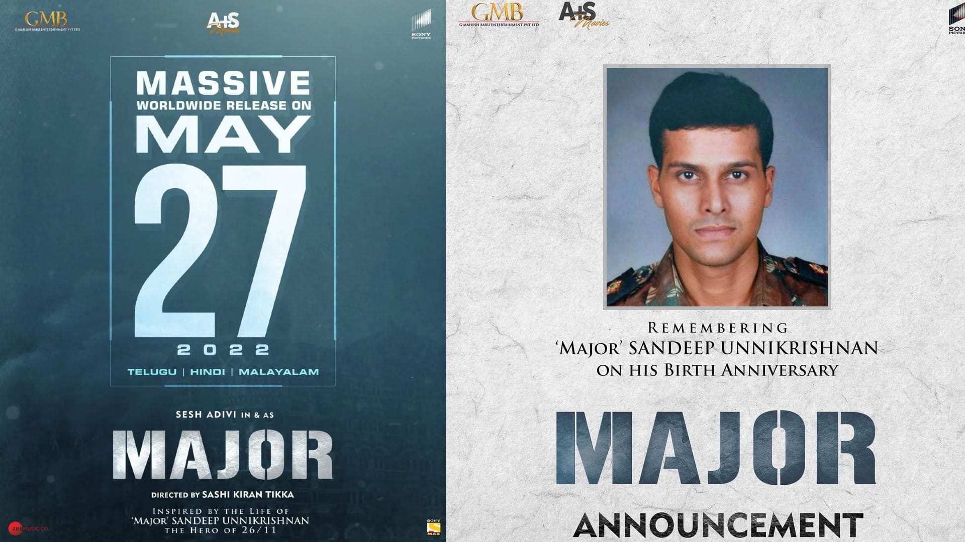 Adivi sesh starrer major will release on 27 may the biopic of mumbai attack martyr major sandeep unnikrishnan
