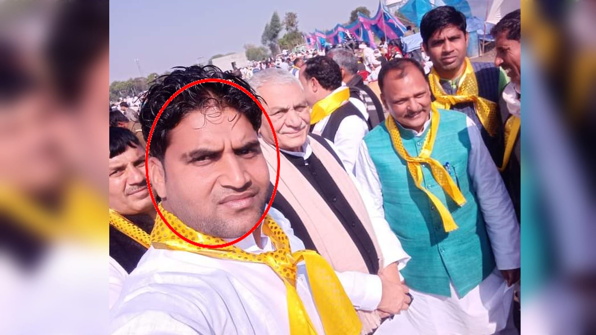 murder accused photos with bjp candidate during campaigning goes viral in mathura