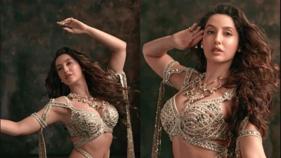 esha gupta in side slit black dress and nora fatehi hot look in orange bodycon dress today celebrity update in 10 pictures