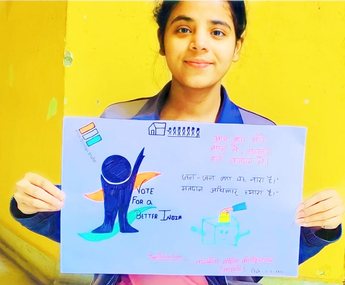 Aarti topped the poster competition