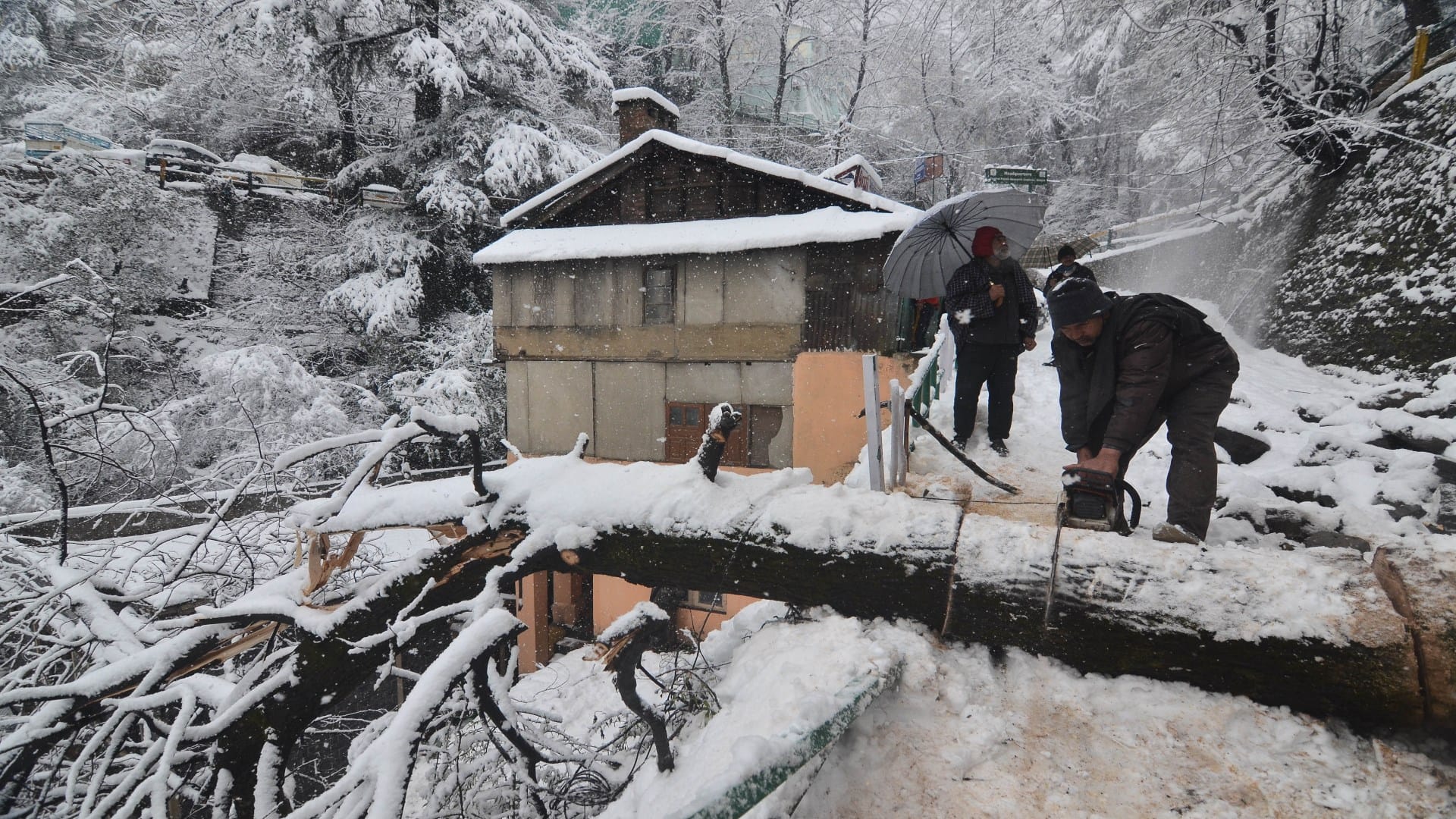 White Curfew in Shimla: Himachal Pradesh Shimla Roads Pedestrian Paths Closed Due to Heavy Snowfall, See Photos