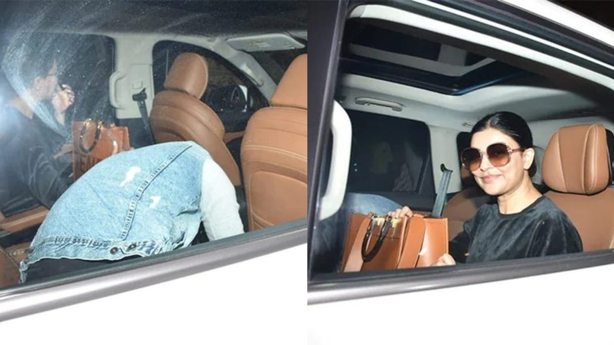 Sushmita Sen was seen with ex boyfriend Rohman Shawl hid his face after seeing the camera