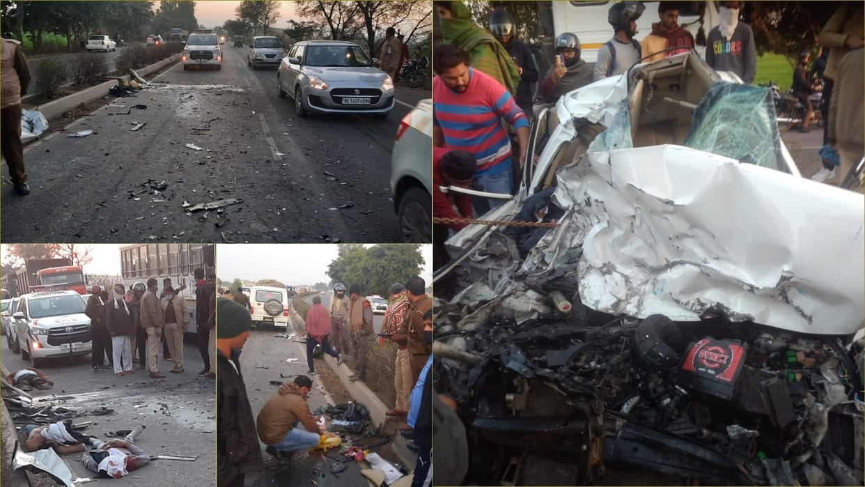 Three died in a horrific road accident in Rohtak of Haryana