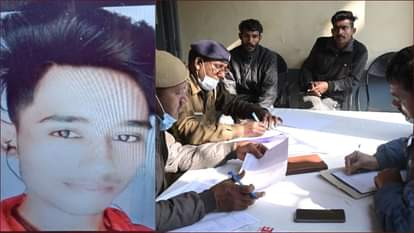 मृतक का फाइल फोटो, दूसरी ओर कार्रवाई करती पुलिस।