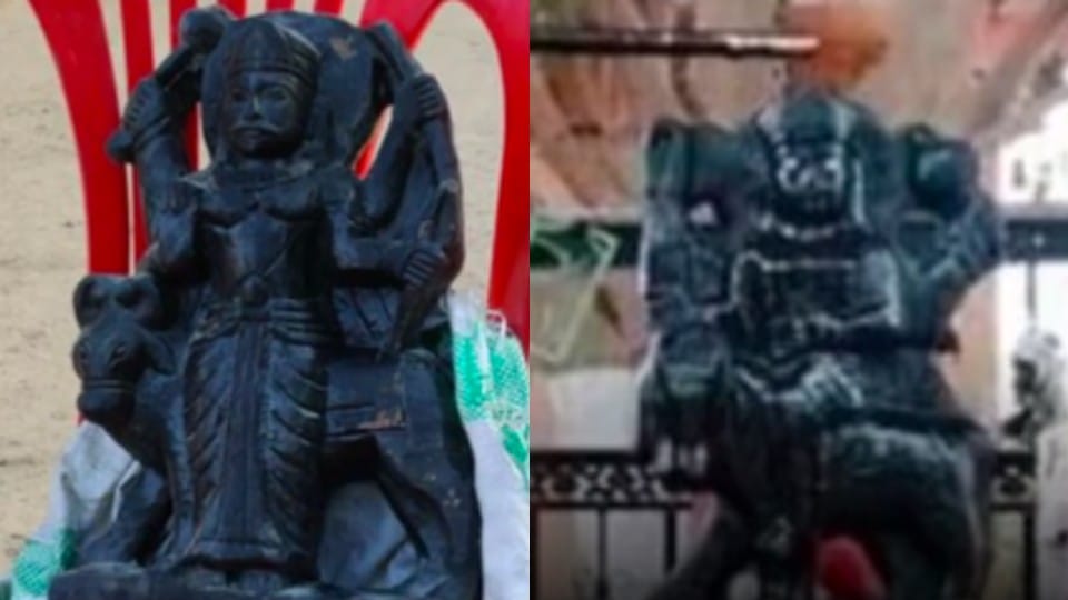 This is Madhya Pradesh Police: Shani Dev's statue stolen in Bhind district, police found Yamraj's idol