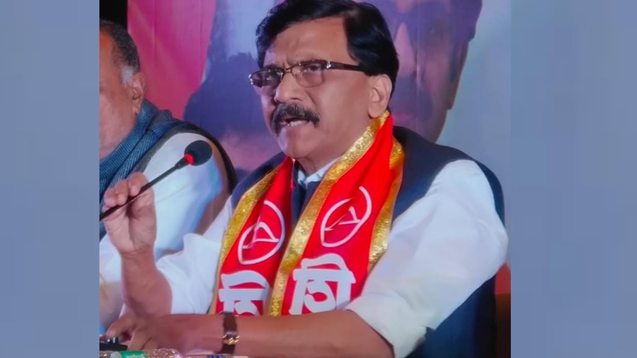 Shivsena leader Sanjay Sanjay Raut press conference in Lucknow.