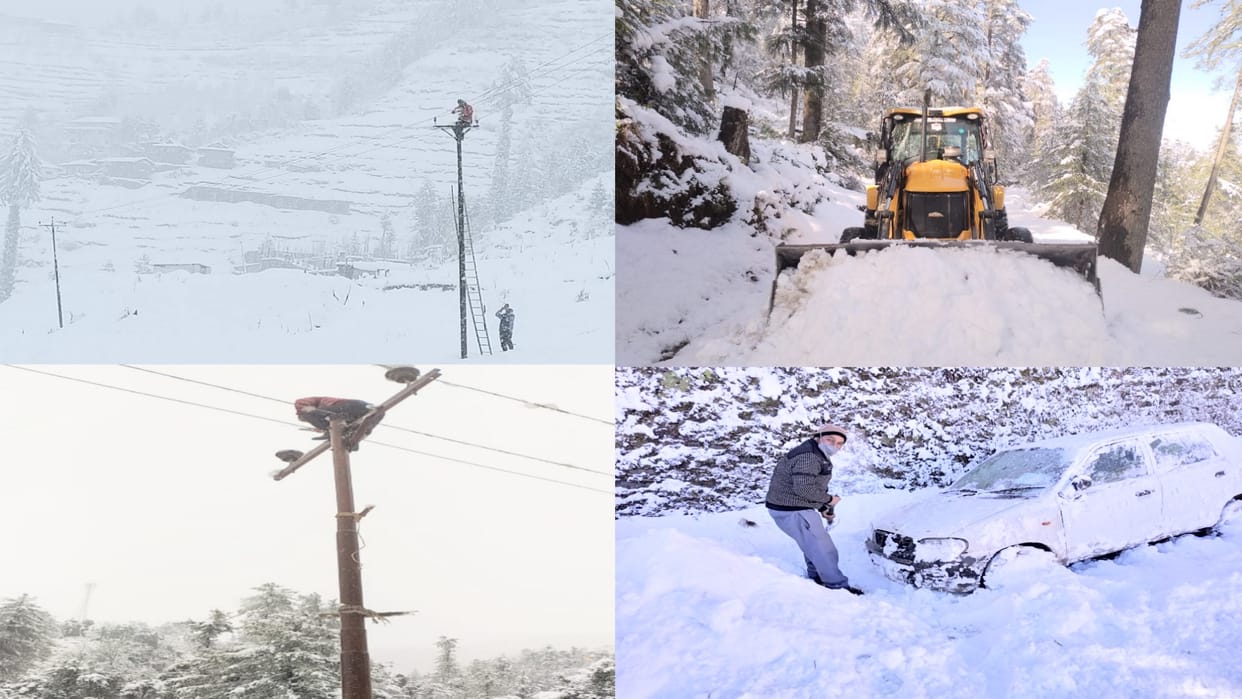 Heavy snowfall in Himachal: See road and power restoration work in pictures