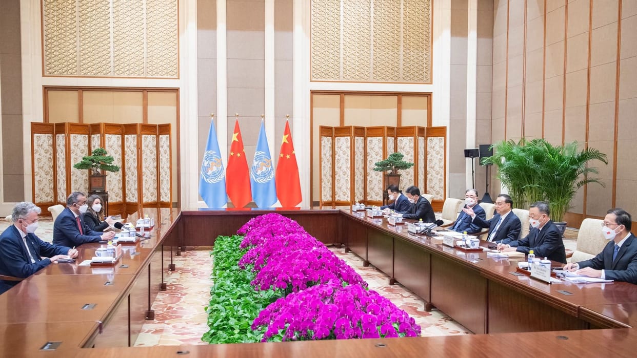 WHO chief meeting with Premier of China discussion on collaboration on Coronavirus origin