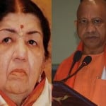 स्वर्गीय लता मंगेशकर व मुख्यमं९ी योगी आदित्यनाथ।
