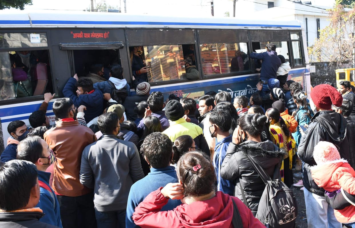 Crawd in Bus For Nainital