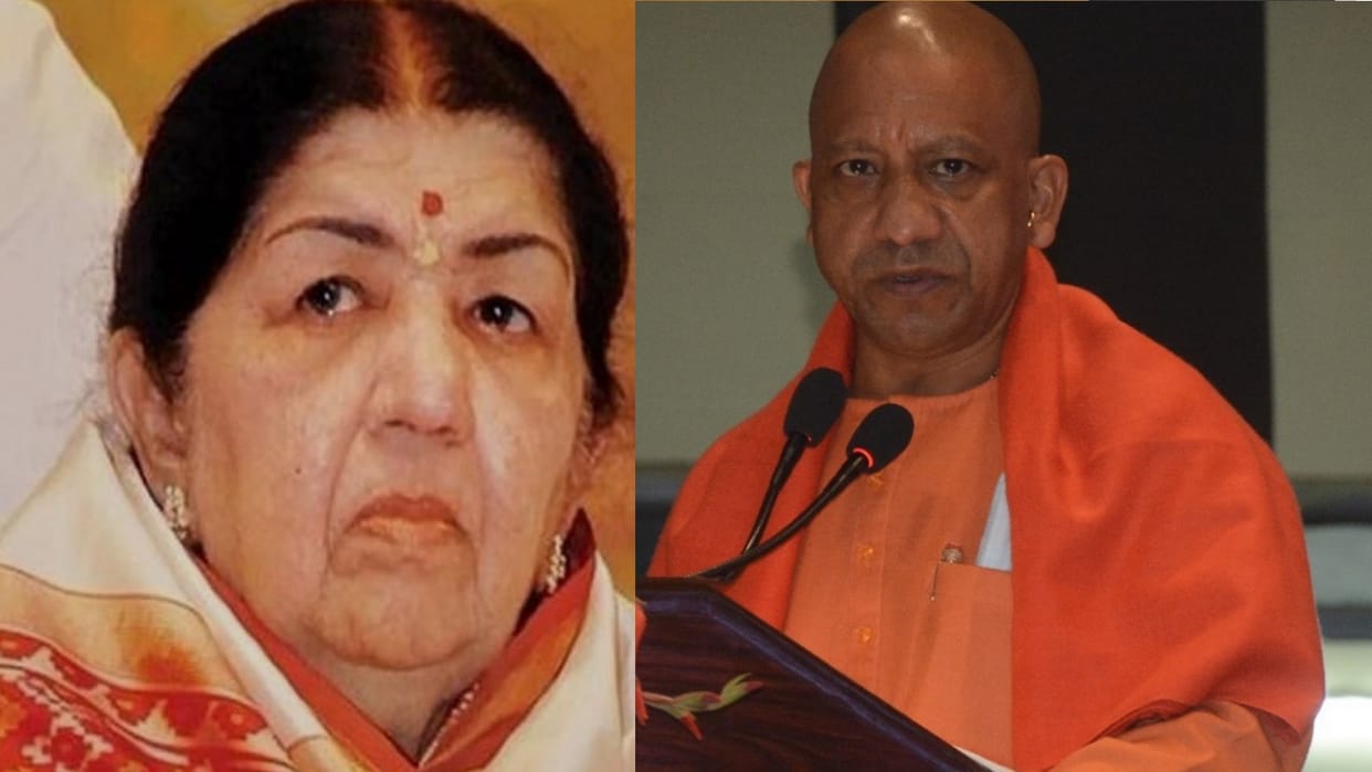 CM Yogi Adityanath pays tribute to Lata Mangeskar.