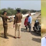 सुनारिया जेल के पास पहुंचे राम रहीम के सर्मथकों से बातचीत करती पुलिस