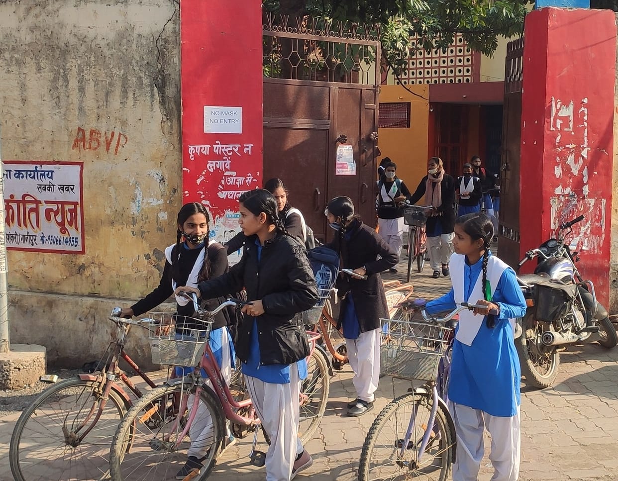 There was an atmosphere of happiness among the students due to the opening of the school