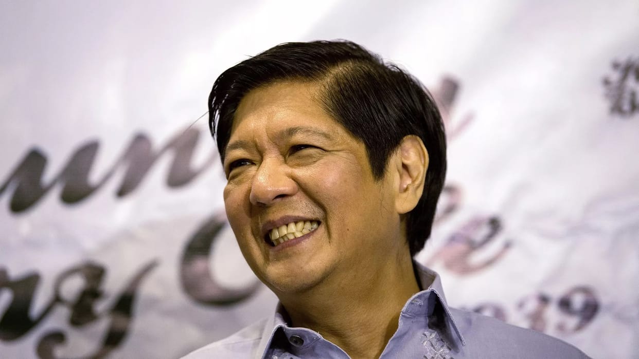 latest opinion polls released in the Philippines election, Ferdinand Marcos, son of former dictator Marcos, is leading