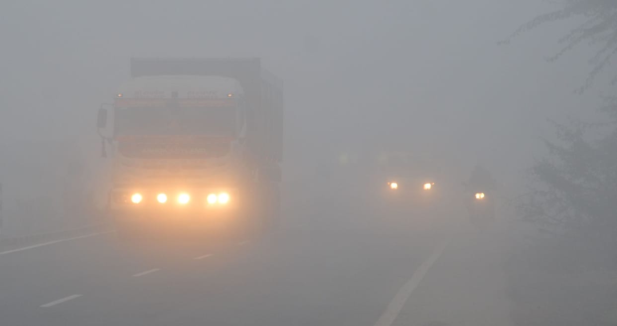 Minimum temperature of 4.8 degrees, increased chill, reduced visibility due to dense fog