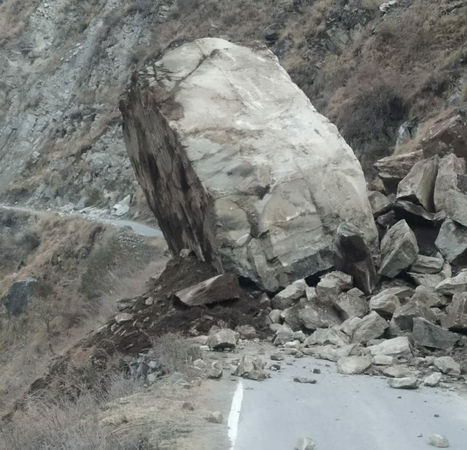 nakroad chanju road closed due to landslide