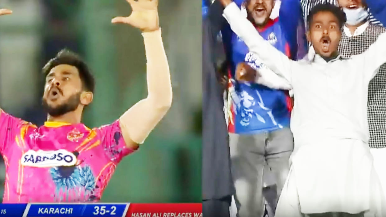 PSL 2022: Pakistan's Hasan Ali gets challenge from a fan on celebration style, Fan Copies Hasan Ali Celebration style, watch funny VIDEO