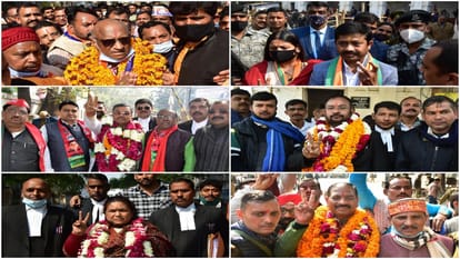 Prayagraj News :  नामांकन पत्र दाखिल करने पहुंचे प्रत्याशी।