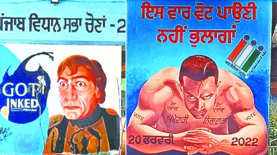 Shaktimaan, Ghazni and Mogembo are motivating people to vote in punjab assembly polls
