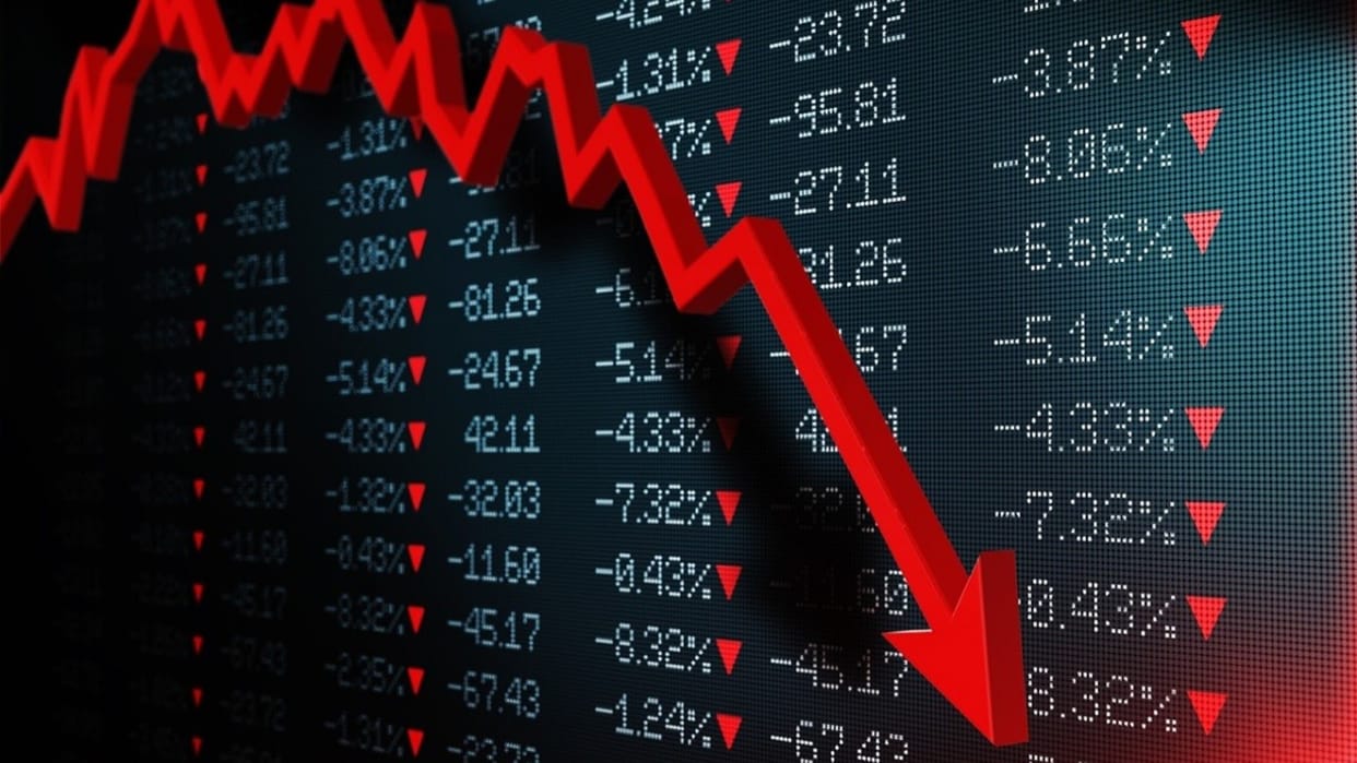 stock market closed with a strong fall Sensex fell 1024 points below 58000 Nifty slipped 300 points