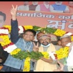 केंद्रीय मंत्री पीयूष गोयल के साथ भाजपा प्रत्याशी