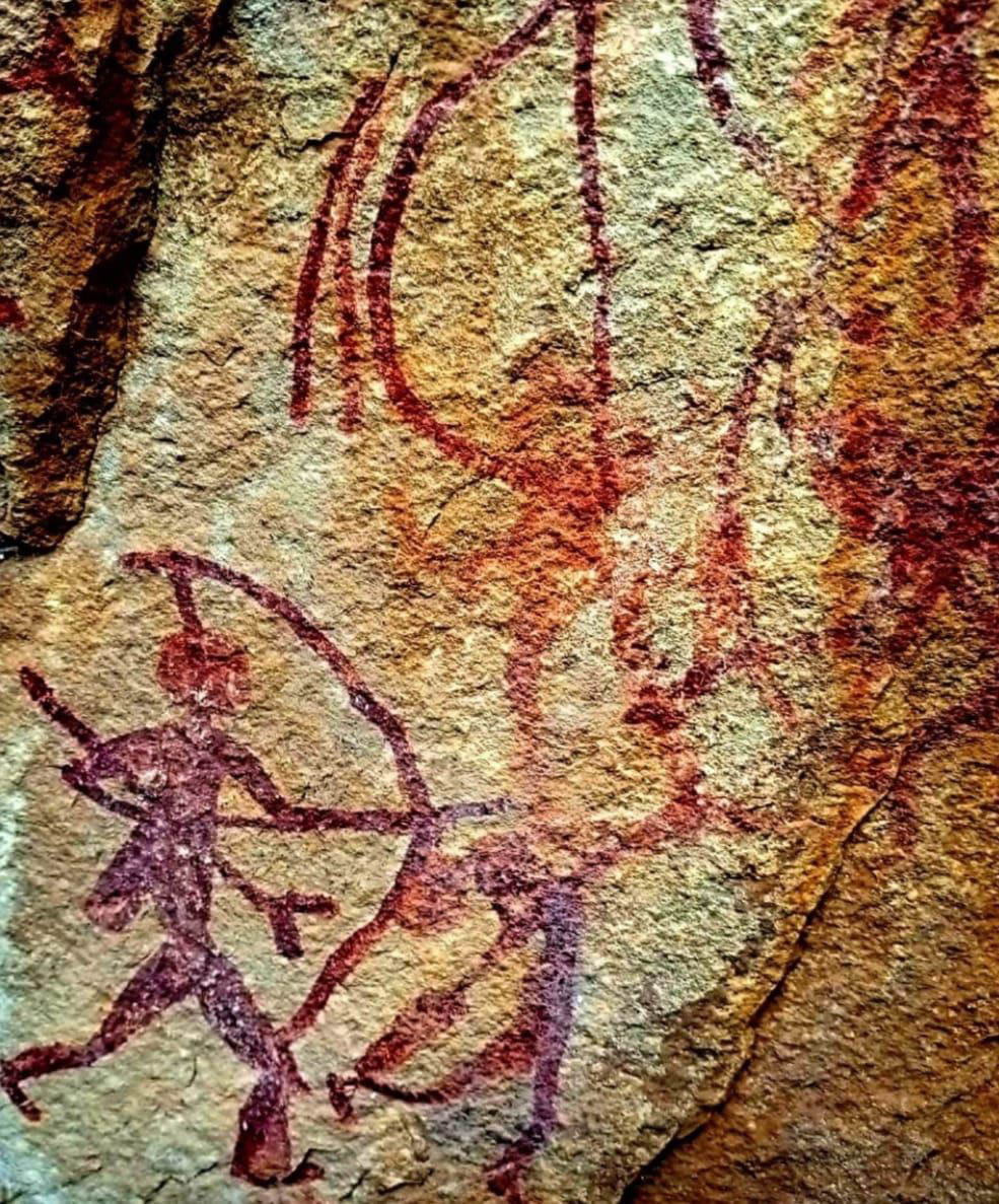 The rock paintings of Bakswaha are neither recorded in the Department of Archeology, nor in the MP Government