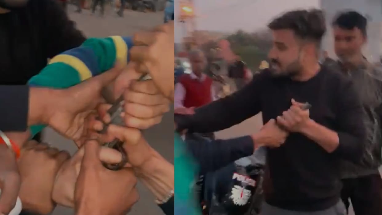 Gwalior: Video of showing katta after a dispute on the middle road goes viral, youth arrested