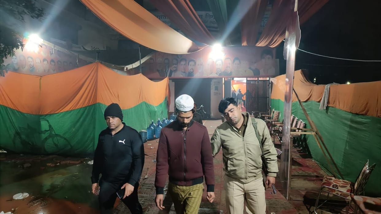 two suspected youth arrested from bjp mla nandkishore gurjar office ghaziabad