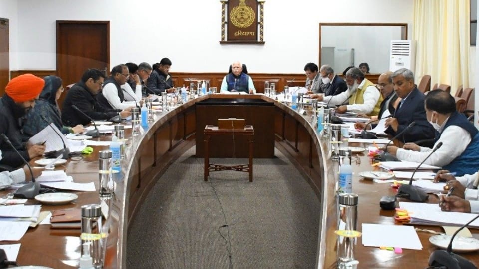 Haryana cabinet meeting in chandigarh