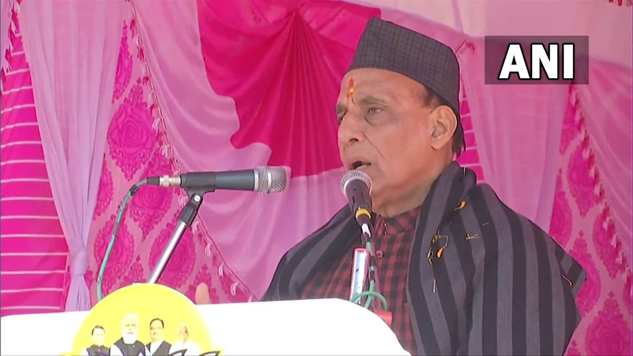 uttarakhand assembly election 2022: Rajnath Singh praised the CM pushkar singh dhami, says Pushkar is flower and fire too