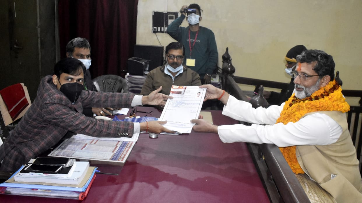 SP Vijay Bahadur from Rural and Amarendra Nishad filed nomination from Pipraich