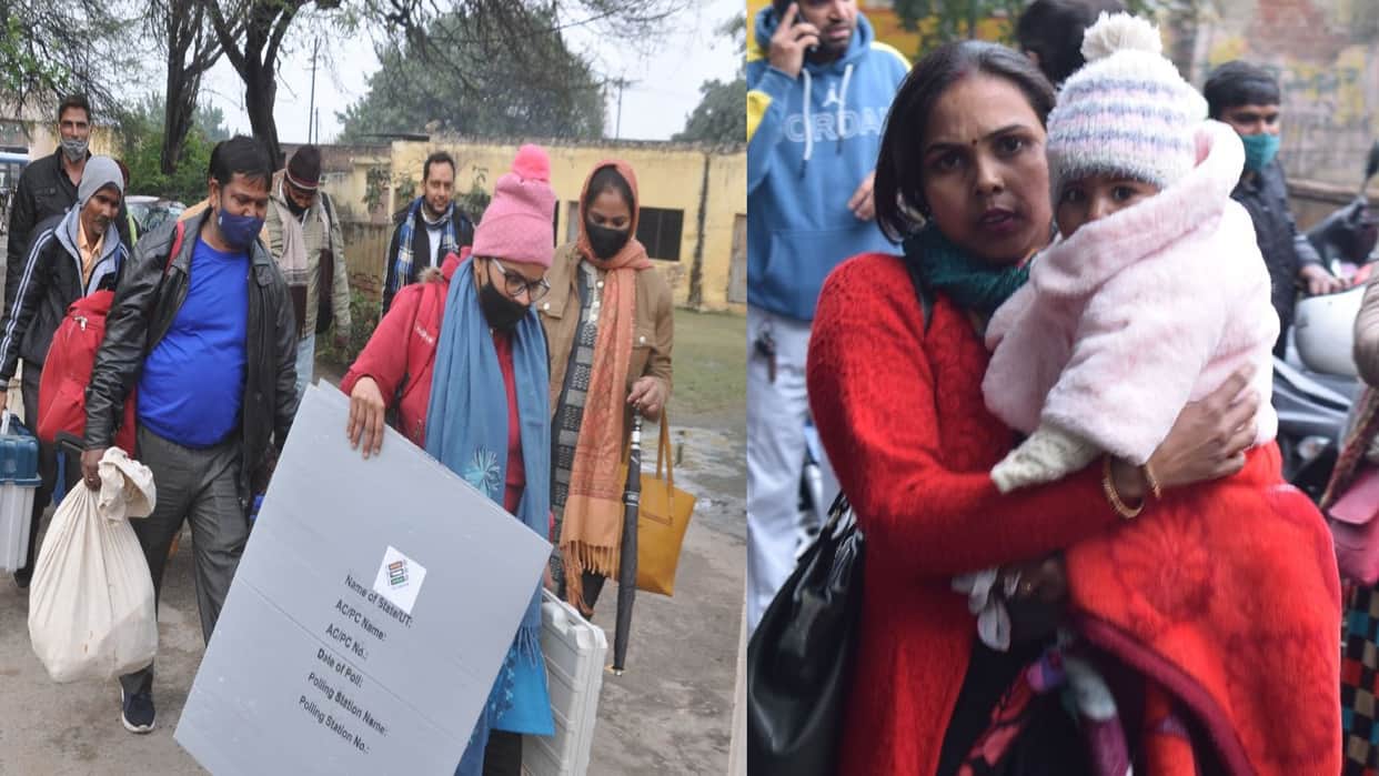 up election 2022: Women polling personnel went on election duty with her children in Agra