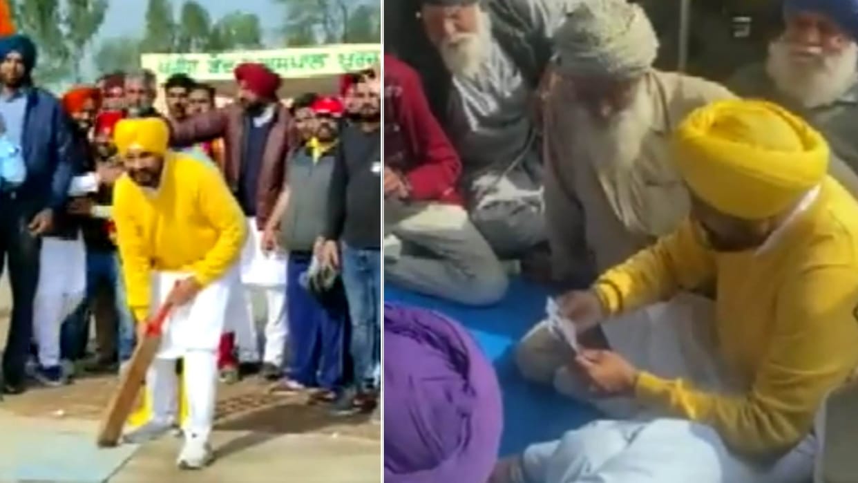 Punjab CM Charanjit Singh Channi played cricket and cards with locals during his campaign in Barnala