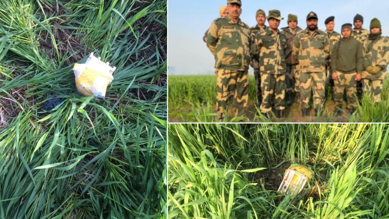 BSF Jawan firing on Pakistani drone in Punjab near international border