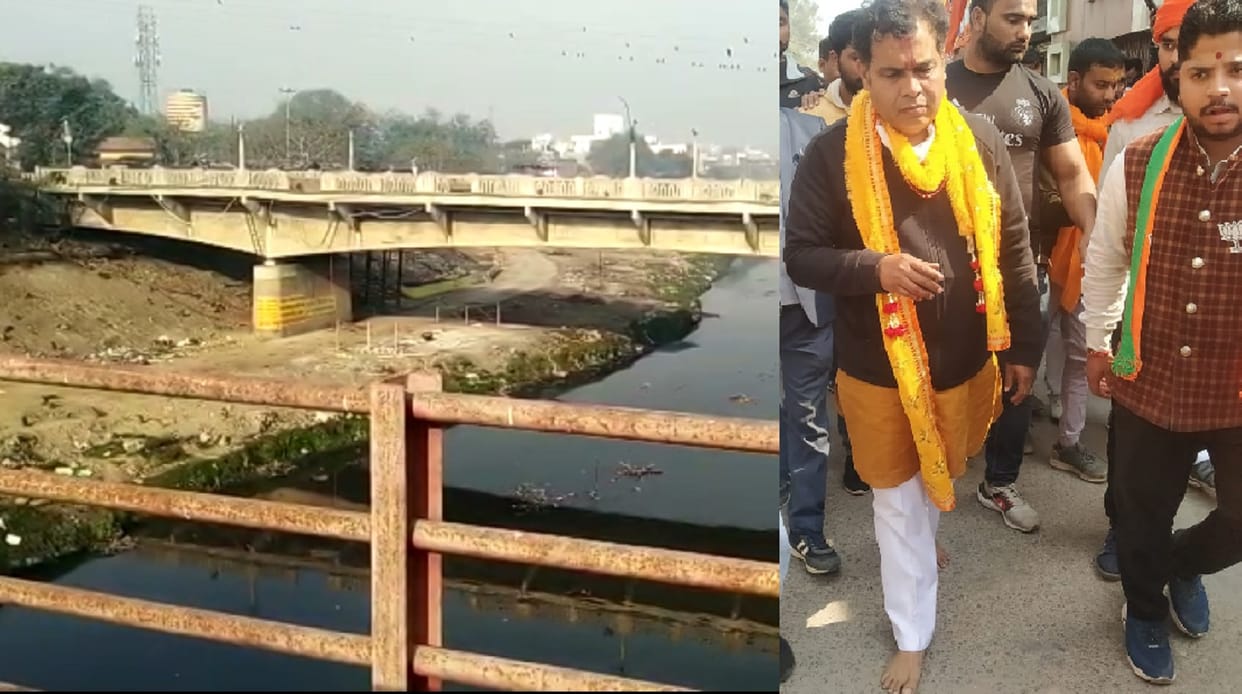 up election 1st charan 2022: BJP MLA Shrikant Sharma had promised that Yamuna river would be completely clean by January, 2022, but till now the situation remains the same
