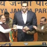 भाजपा में शामिल हुए ग्रेट खली।