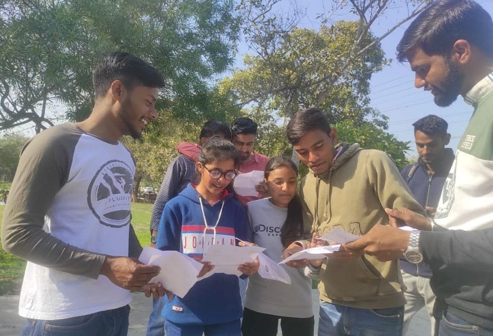 After the protest demonstration, the examinations of the first day were held peacefully, but for the roll number, the students had to cut the rounds of the departments.