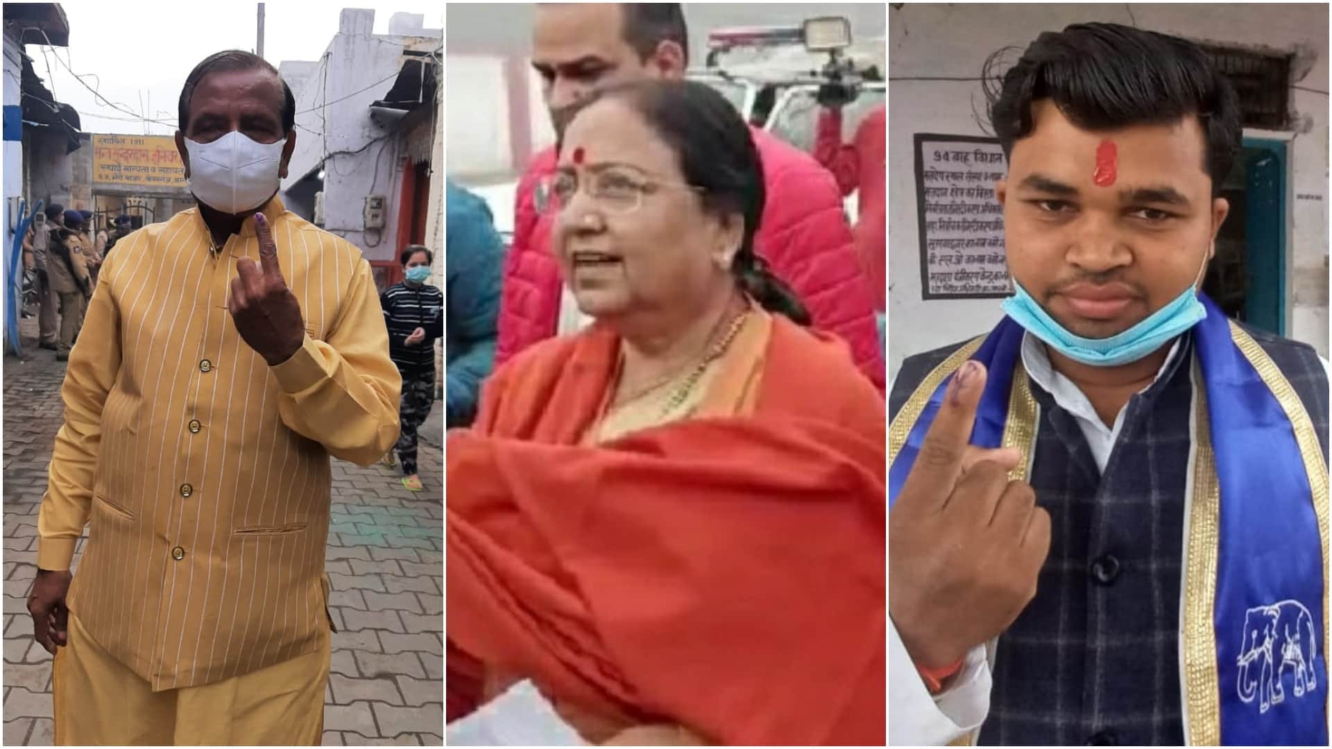 up election 2022 agra mathura voting minister sp singh baghel shrikant sharma cast vote