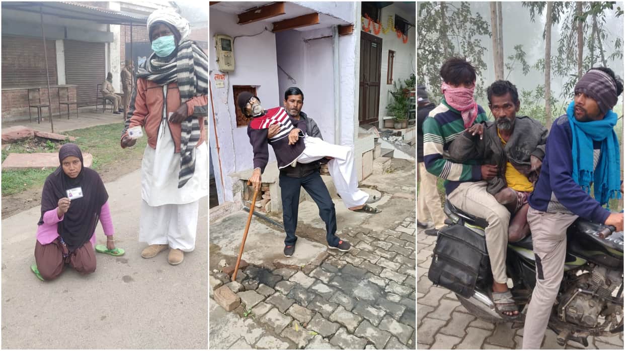 UP Election 2022 Phase 1 Voting Divyang and elderly voters cast vote in Agra