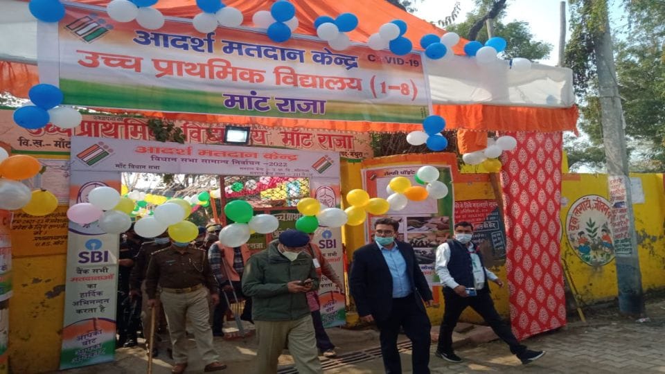 UP Election 2022 Phase 1 Voting groom casts his vote after marriage in Mathura
