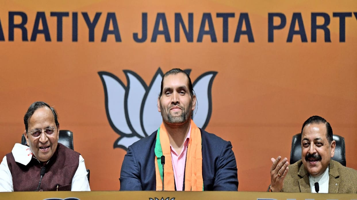 Politics: stir in Himachal politics after the Great Khali joined the BJP