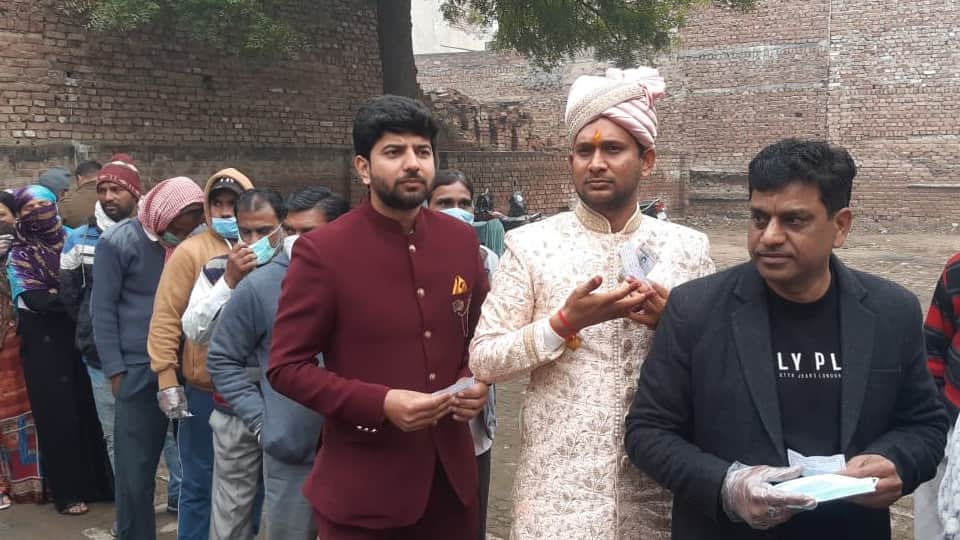 UP Election 2022 Phase 1 Voting groom casts his vote after marriage in Mathura