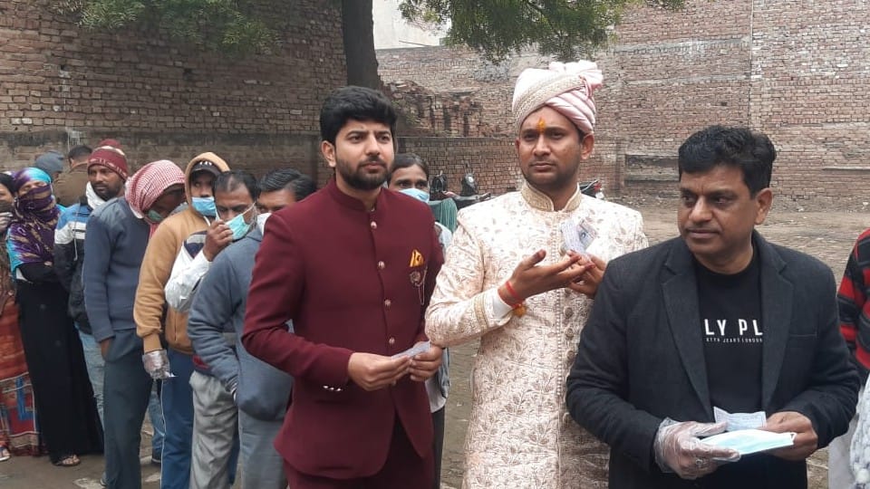 UP Election 2022 Phase 1 Voting groom casts his vote after marriage in Mathura
